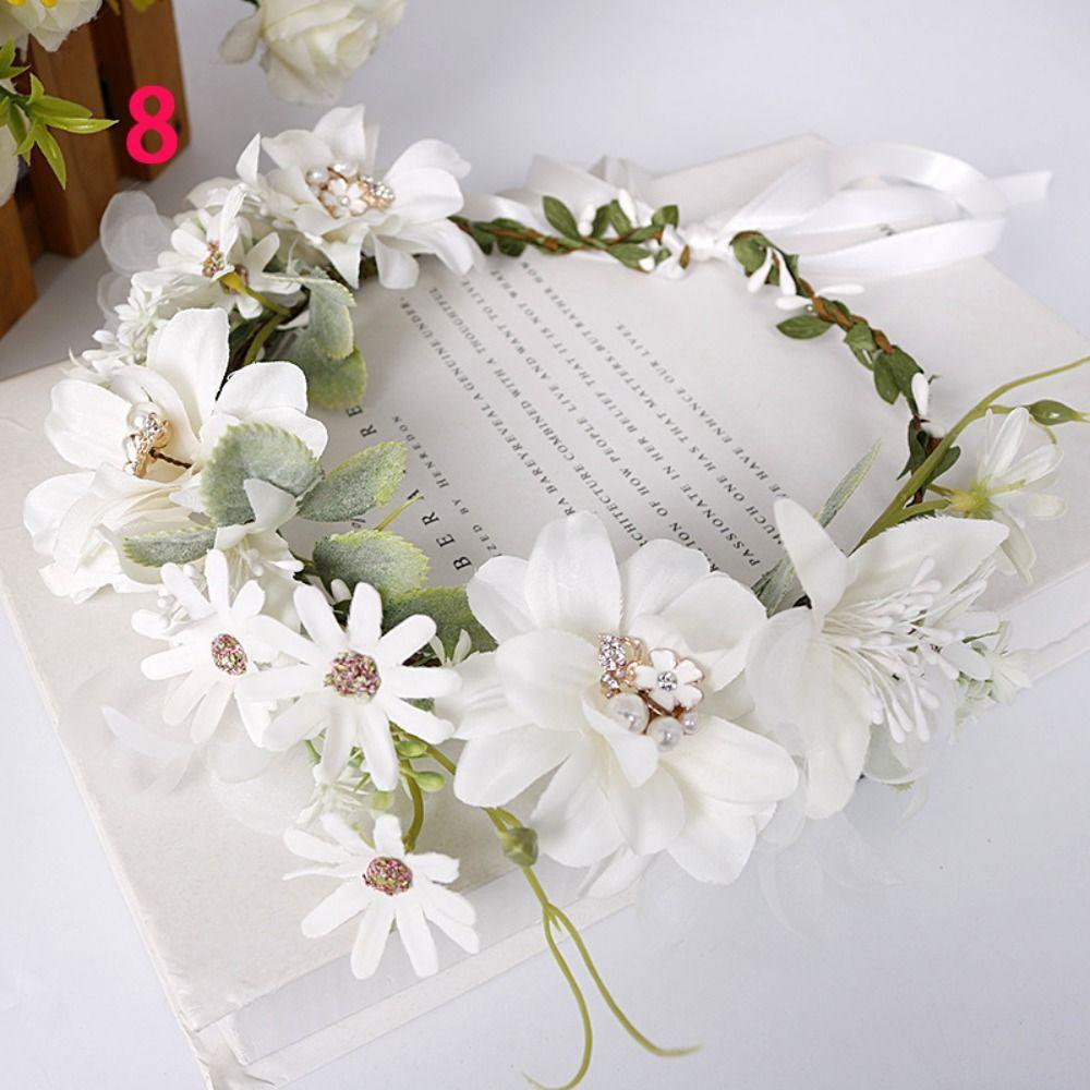 Hair Jewelry Bride Hair Band Headwear for Wedding Flower Wreaths Flower Tiara Garland Crown