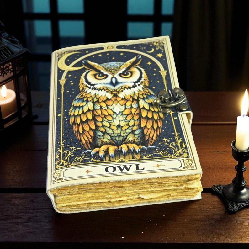 Дневник – Пустая Книга Теней | Кожаная Книга Заклинаний Мудрости | Сделанный вручную Ведьминский Скетчбук Лунная Магия Таро Блокнот