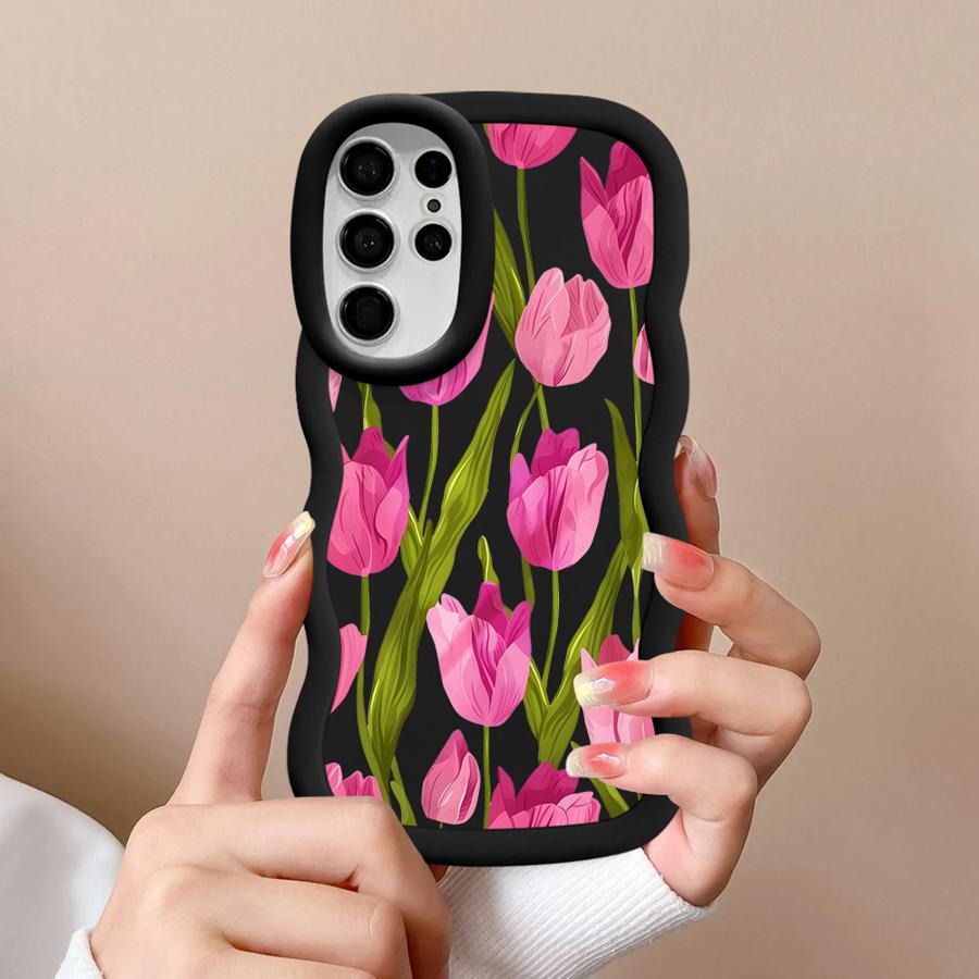 Простой цветочный чехол для Samsung Galaxy A26 S23 Plus S21 A25 S20 FE S24 S22 Ultra S25 Мягкая крышка для телефона A54 A36 A34 A24 A35 A55