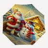 1pc Santa Claus Snowman umbrella automatic open/close, 8-Rib Durable Frame, Compact Folding Design, Ideal Birthday/Holiday Gift  1125A