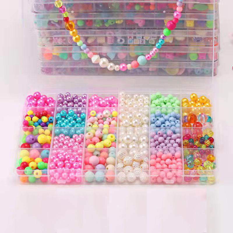 Развивающие игрушки для девочек, ожерелья, браслеты, комплект для изготовления ювелирных изделий, набор бусин, игрушки из бисера для детей, хороший подарок