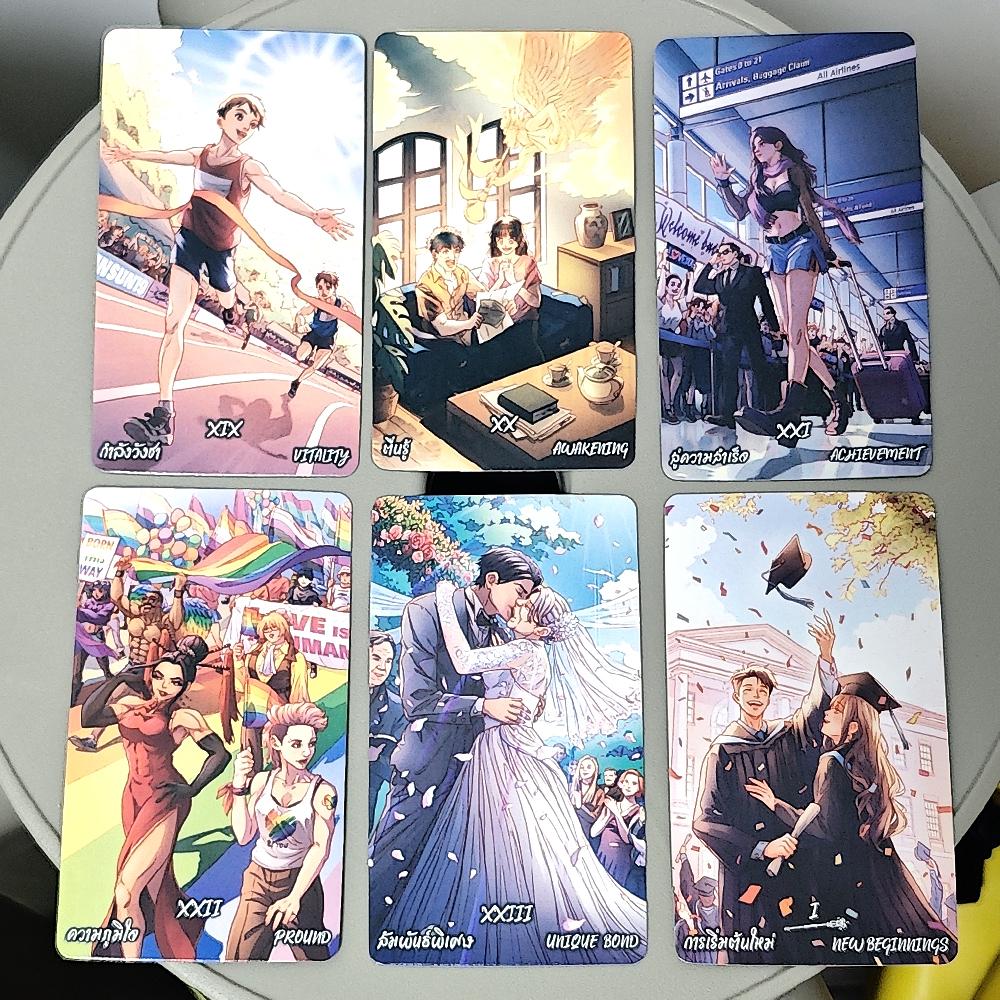 10.3*6cm Lucky In Love Tarot Deck 78 Pcs Cartoon Tarot Cards Based On Rider Waite System Anime Themed