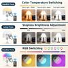 2 or 1 PC RGB/Warm 2200mAh Battery Operated Light Bulb with Remote,3 Color Temperature, Timer, Dimmer USB Lamp for Non-Hardwired