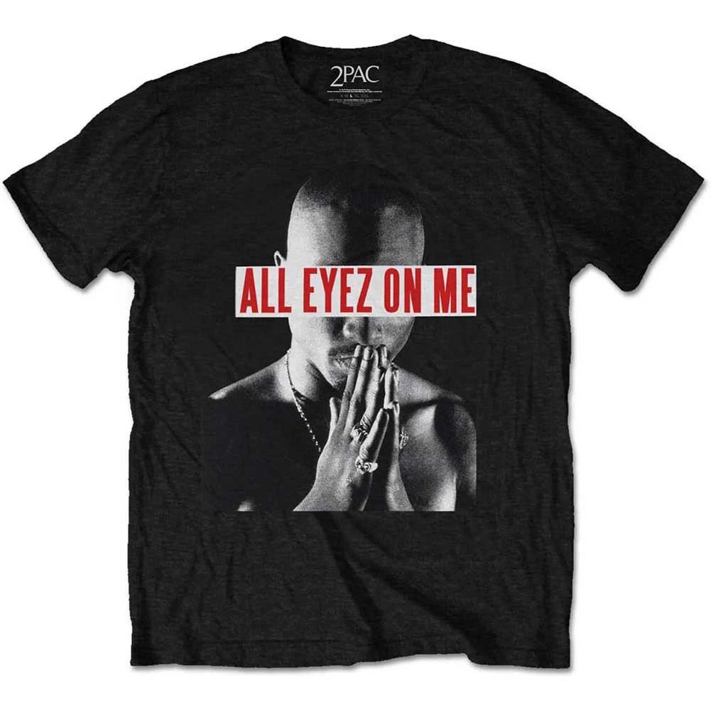Men's Tupac Eyez On Me Slim Fit T-shirt Medium Black
