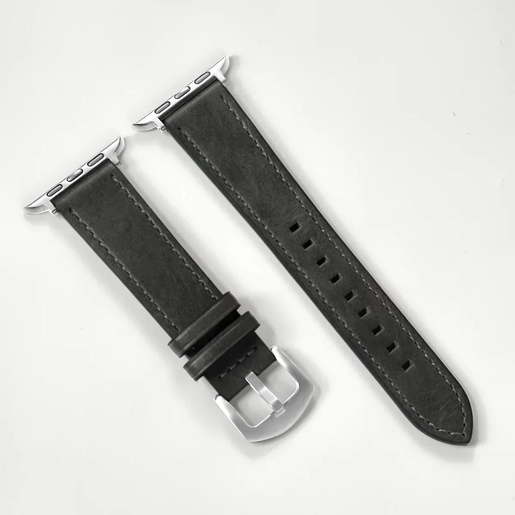 Calf Leather Watch Band for Apple Watch Strap 49mm 46 45 42 40mm 41mm Woman Man Bracelet for iWatch Series 11 10 9 8 7 6 Se Band