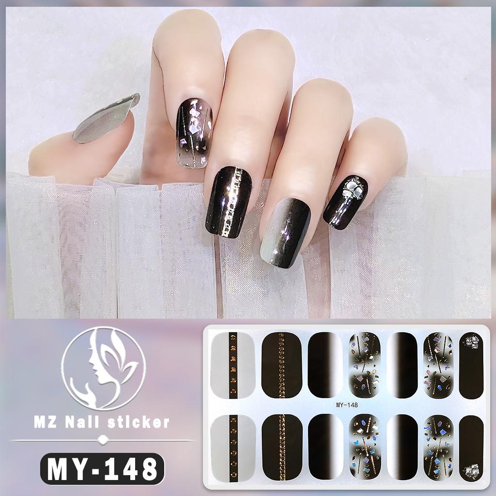 MY 3D Waterproof No-Cure Gel Nail Wraps, Full Cover Japanese & Korean Style Spring & Summer Nail Stickers, Nail Patch Films