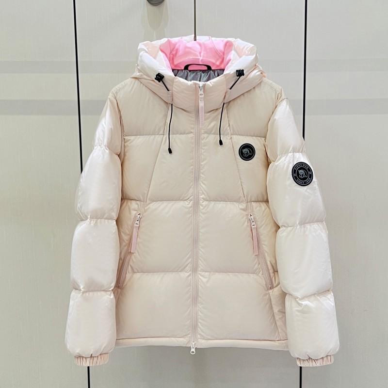 Womens Short Puffer Jacket White Hooded Thick Warm Loose Fit Down Coat Winter Casual Wear