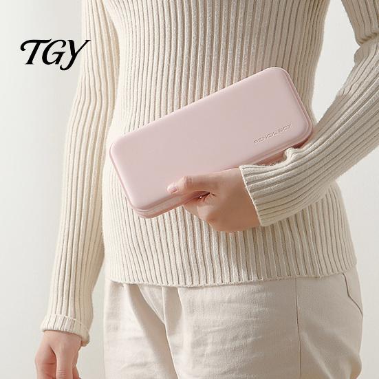 Hard Shell Pencil Organizer for Backpack 2Pcs Simple Case Students, Plastic Holder Macaroon Color Pouch with Multiple Compartments, Lightweight