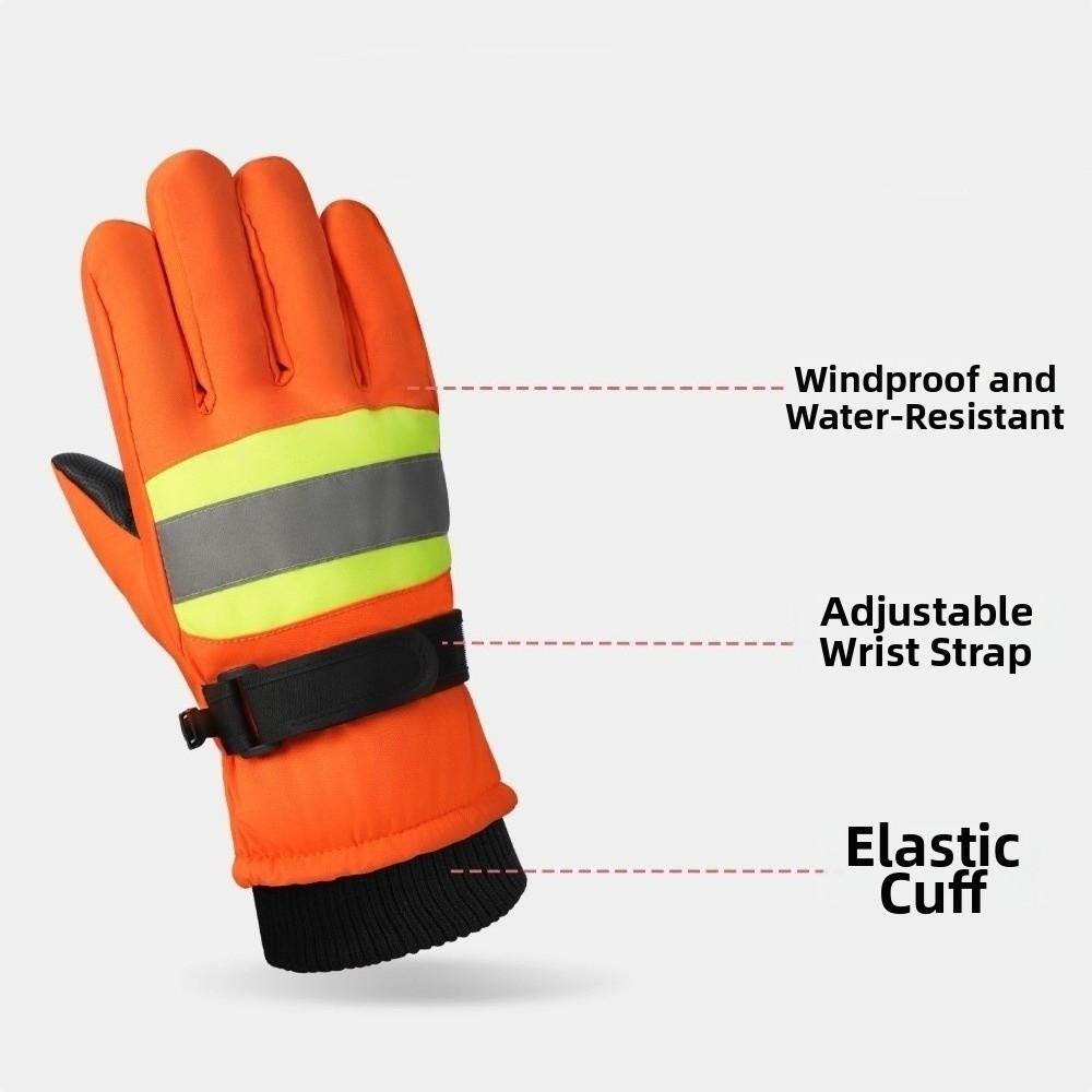 Reflective Sanitation Worker Gloves Waterproof Five-Finger Gloves Work Protective Gloves Outdoor