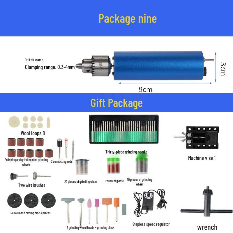 Compact Variable Speed Electric Jade Grinder & Mini Engraving Drill