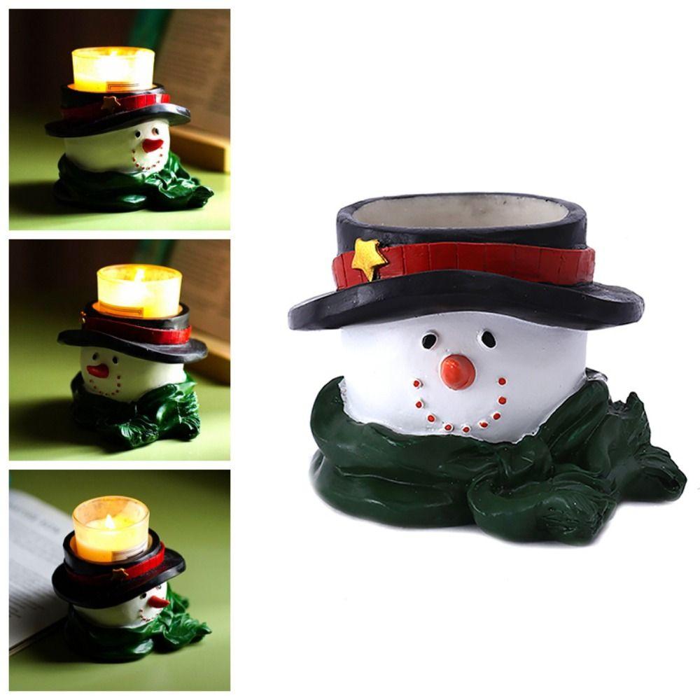 Creative Snowman Candlestick Craft Candlestick Holder Gift Snowman Candlesticks Table Decoration