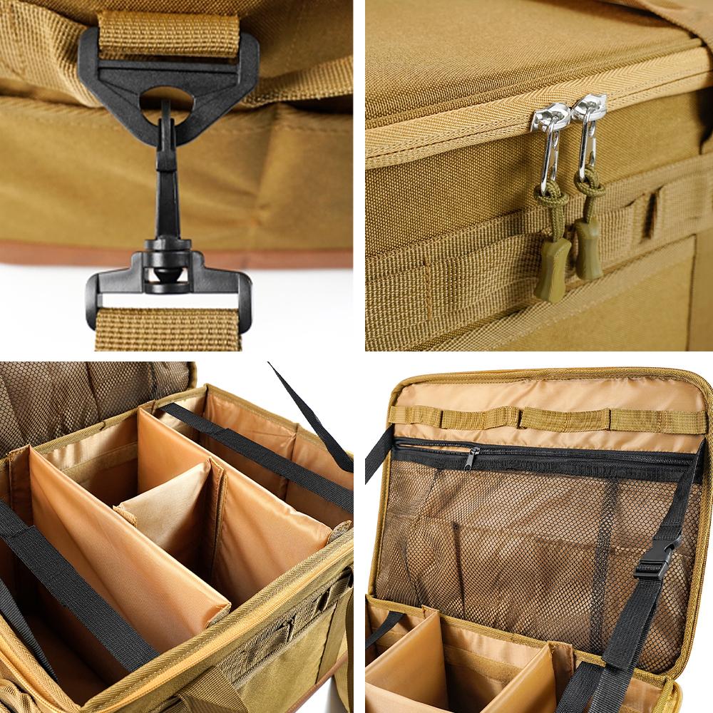 Портативная большая сумка для кемпинга на молнии, сумка для переноски кухонной посуды с противоаварийной плитой, многофункциональная прочная