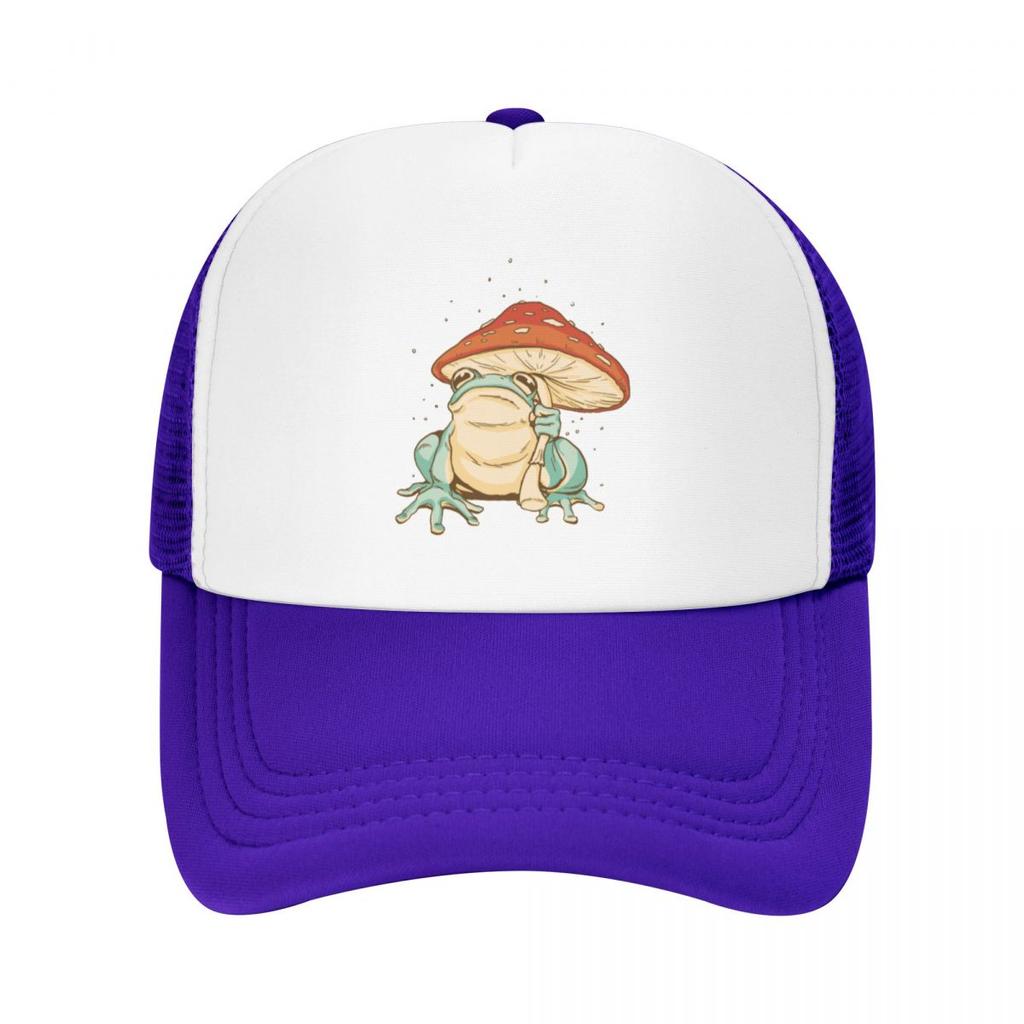 Cottagecore Frog With Mushroom Baseball Cap Trucker Hat Gentleman Hat Snap Back Hat Mens Cap Women'S