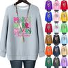 Ladies' Christmas Printed Round Neck Long Sleeved T-shirt Sweatshirt Top