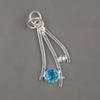 Украшения с драгоценными камнями из швейцарского голубого топаза, серебряные украшения ручной работы, кулон из стерлингового серебра 925 пробы, для подарка на День благодарения