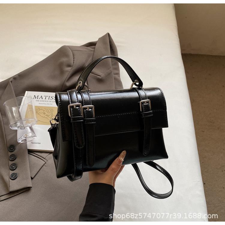 Retro Preppy Style Large-capacity Handbag Women's 2025 Pre-spring New Korean Solid Color Shoulder Bag Textured Messenger Bag
