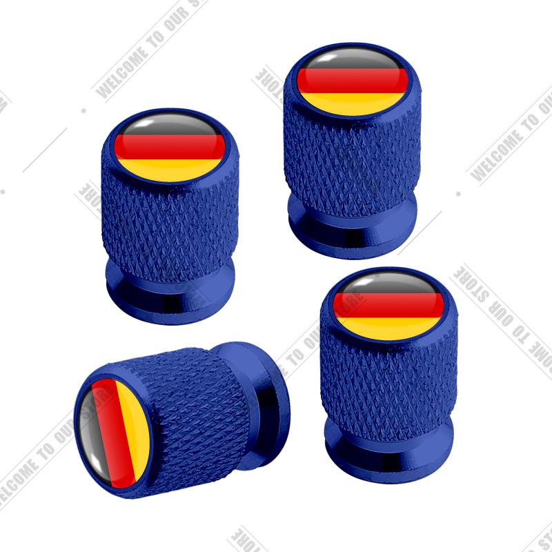 cqdjvy1 Car CNC Aluminum Germany Italy France Tricolor Flag Emblem For Citroen Peugeot Fiat Kia 4pcs Tire Valve Air Port Stem Cover Caps
