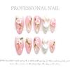 100% HANDMADE Press On Artificial Nail Almond Shape Chinese Style 3D Fox Hand-painted Morning Glory Phototherapy Nails Fake Nails Reusable