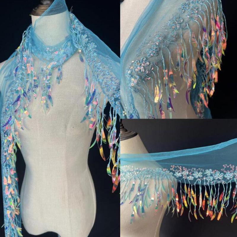 10 ярдов сетки кисточки бахрома пайетки кружевная отделка кисточки ткань DIY шитье сцена выступление латиноамериканское платье свадебная одежда аксессуары