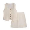 Комплект одежды для девочек 2025 года, летний детский жилет без рукавов, повседневная короткая юбка, комплект из двух предметов