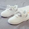 Бархатные маленькие белые туфли женские осенне-зимние новые универсальные спортивные и повседневные кеды зимние хлопковые туфли