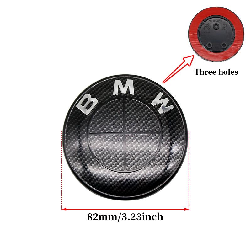 BBJX7 7Pcs Full Black Carbon Fiber Pattern Emblem Set for BMW Hood Trunk Wheel Steering Badge 82mm 74mm 68mm 56mm E90 F10 F30 Tuning