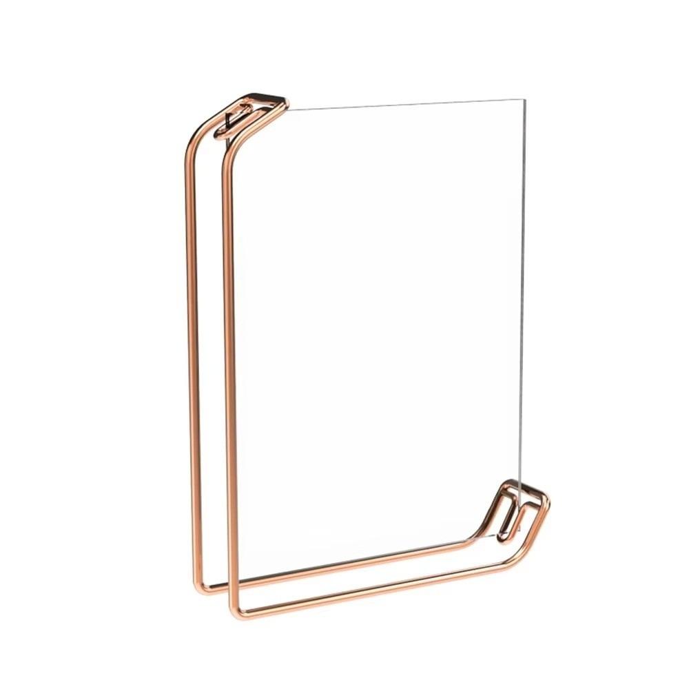 Fashion 6inch/8inch Acrylic Sign Holder Metal Stand Elegant Poster Display Frame Table Display Menu Holder Rack Restaurant Menu