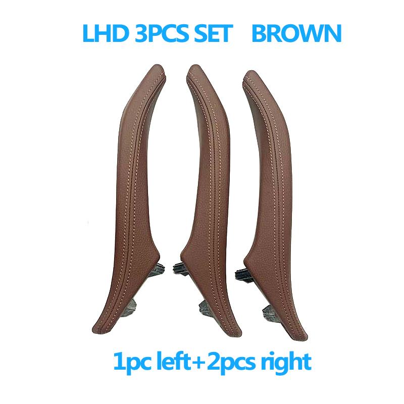 3 шт. внутренние ручки для 3 пассажирских дверей с кожаной ручкой в ​​сборе для BMW 5 серии F10 F11 520i 523i 525i 528i