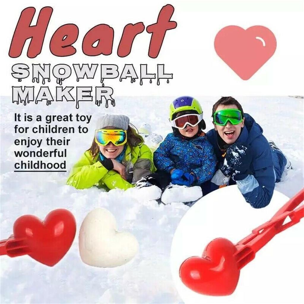 Heart Snowball Maker Winter Plastic Snowball Maker Clip Kids Outdoor  Toys