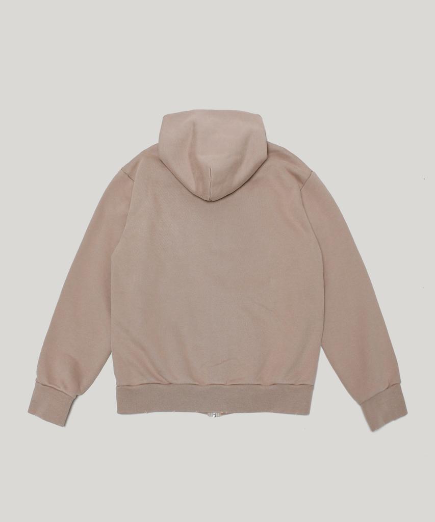 Худи на молнии с капюшоном Rusticclub Vintage, потертое, тяжелое, цвет Пыльный бежевый