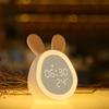 Kids Cute Rabbit Alarm Clock Child Rabbit Clock With Night Light Music Voice Control Sleep Trainer Clock For Boys Girls