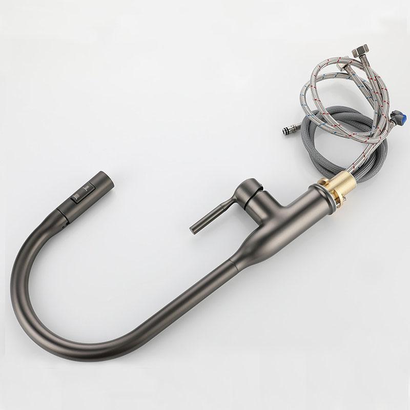 Смеситель для кухни с выдвижным носиком, вращающиеся пружинные смесители, латунный смеситель, краны для горячей и холодной воды с выдвижным распылителем, хром