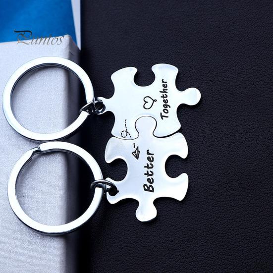 2 шт пара брелок ожерелье вместе лучше головоломка из нержавеющей стали DIY брелок для ключей держатель рюкзак кулон орнамент подарок парню и подруге