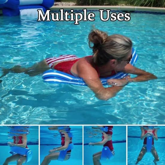 3-in-1 Floating Pool Chair Foldable Water Lounger Beach Compact Seat Saddle Floating Recliner for Lakes Pools Summer Beach Essential Chair