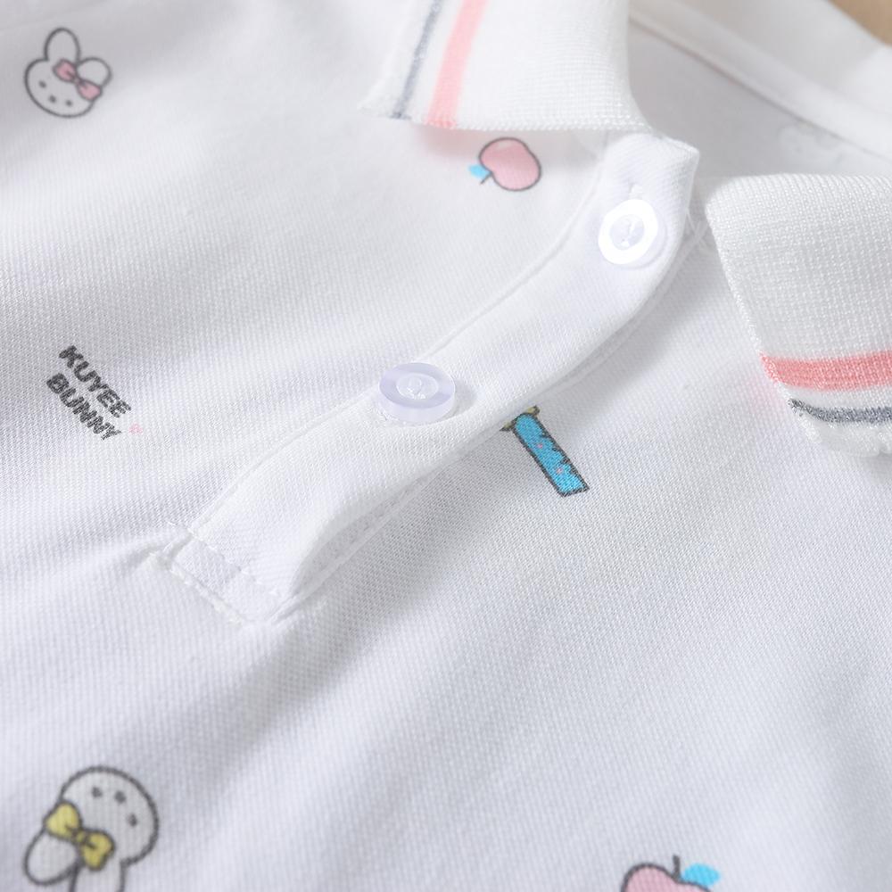 Baby Girls Summer Shirt 2024 New Kids Cotton Short Sleeved Clothes Kids Polo T-shirt Baby Turn-Down Collar Clothes