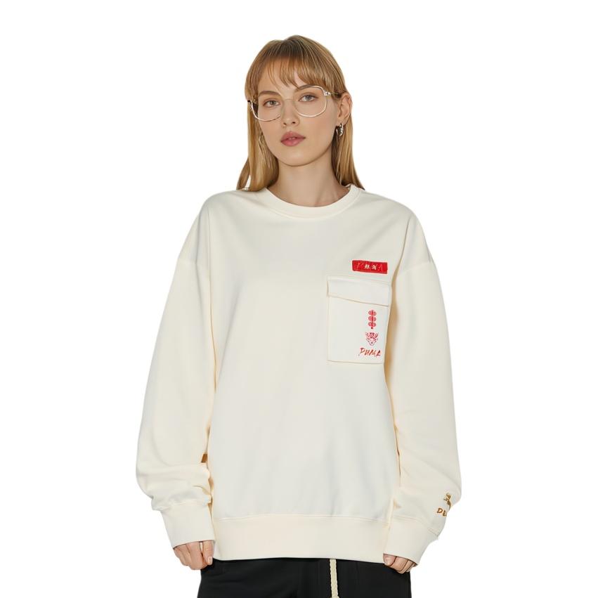 PUMA Sweatshirts Unisex Ecru Crew Neck Moderate Regular 534667-65