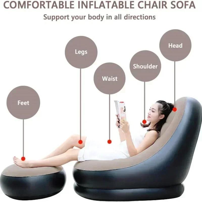 Диваны-кровати Lazy Couch, надувной складной диван-кровать для улицы со стременами, удобный комбинированный диван-кресло из бархата с флокированным узором