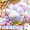 New Colorful Plush Cat Paw Shape Squeeze Toys Pink Tender Soft Muddy Texture Decompression Slow Rising Toys for Kids Adult