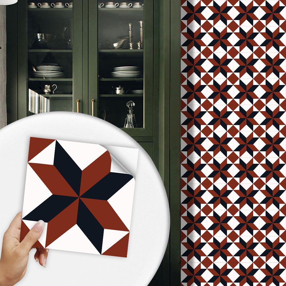 10 шт., современные геометрические бесшовные плитки, наклейки на стену для пола, обои для ремонта кухни и дома, Нескользящие износостойкие художественные наклейки на стены