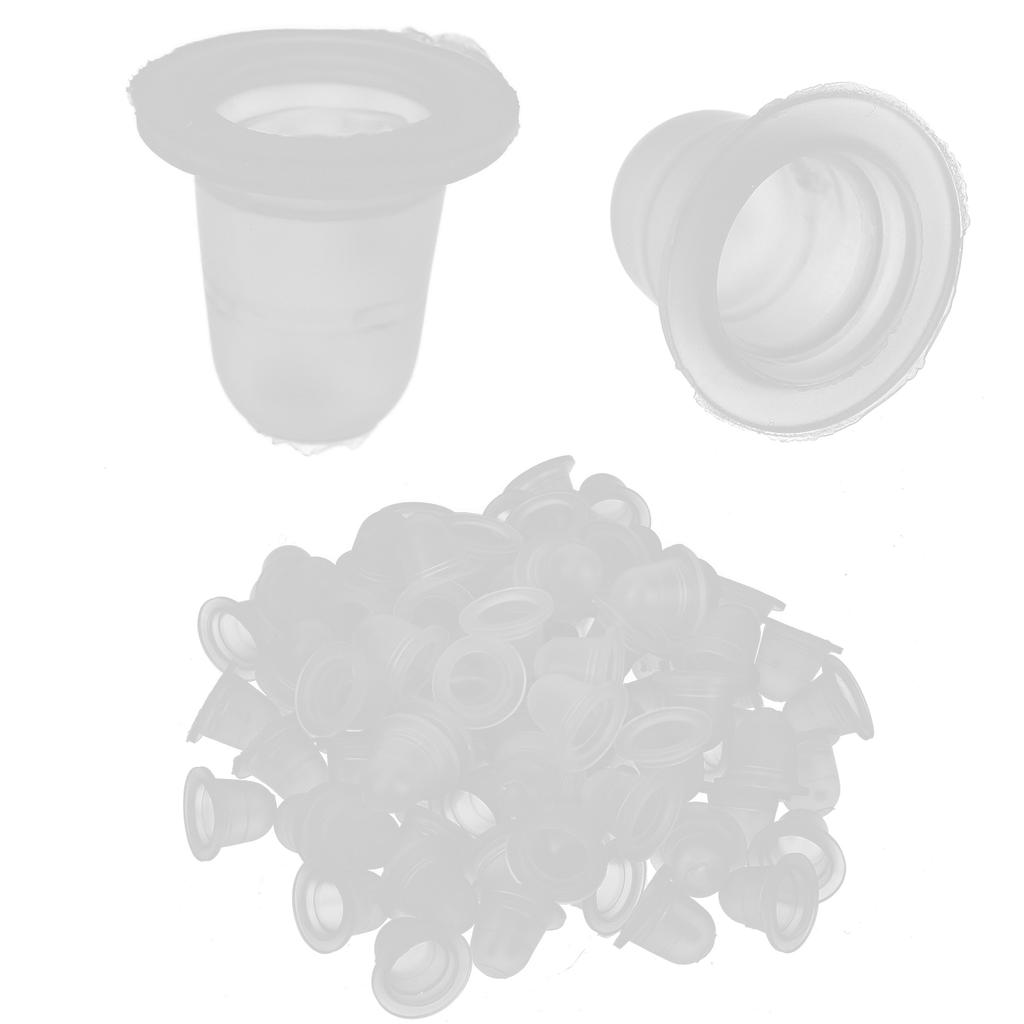 100 шт. одноразовые чашки с чернилами для татуировки, силиконовые колпачки для микроблейдинга с пигментами для перманентного макияжа