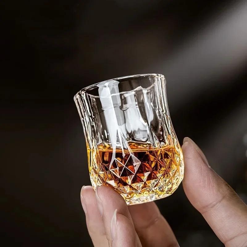6 шт./набор бокалов для вина, шотландского виски, бурбона, коктейлей, стеклянная кружка небольшой емкости, рельефная прочная стеклянная кружка, бокалы для вечеринок