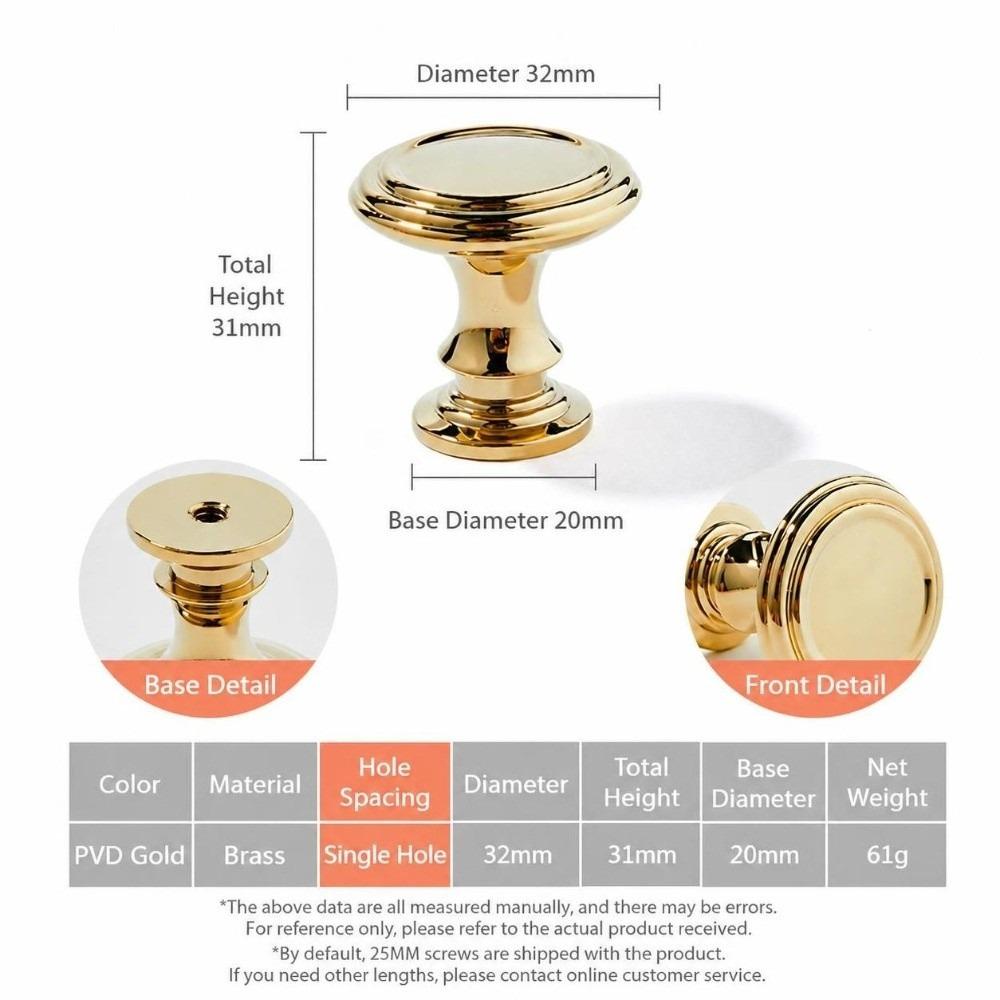 Anti Rust Brass Cabinet Pulls Polished Cabinet Knob Hardware Drawer Handles Furniture Cabinets