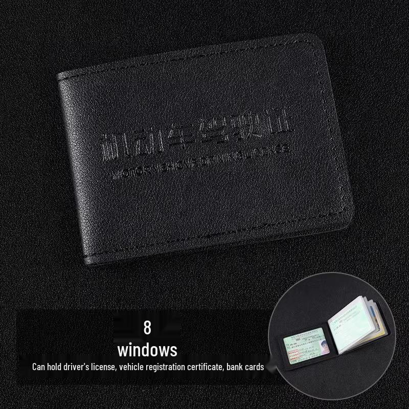 Men's 2024 New Model Leather Driver's License and Vehicle Document Holder with Protective Cover