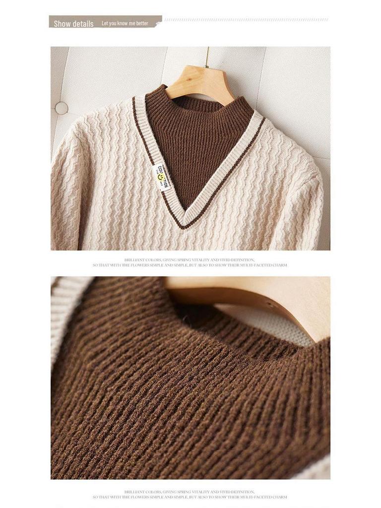 Модный женский вязаный свитер из двух частей в ленивом стиле – мягкий, липкий и уютный для осени/зимы