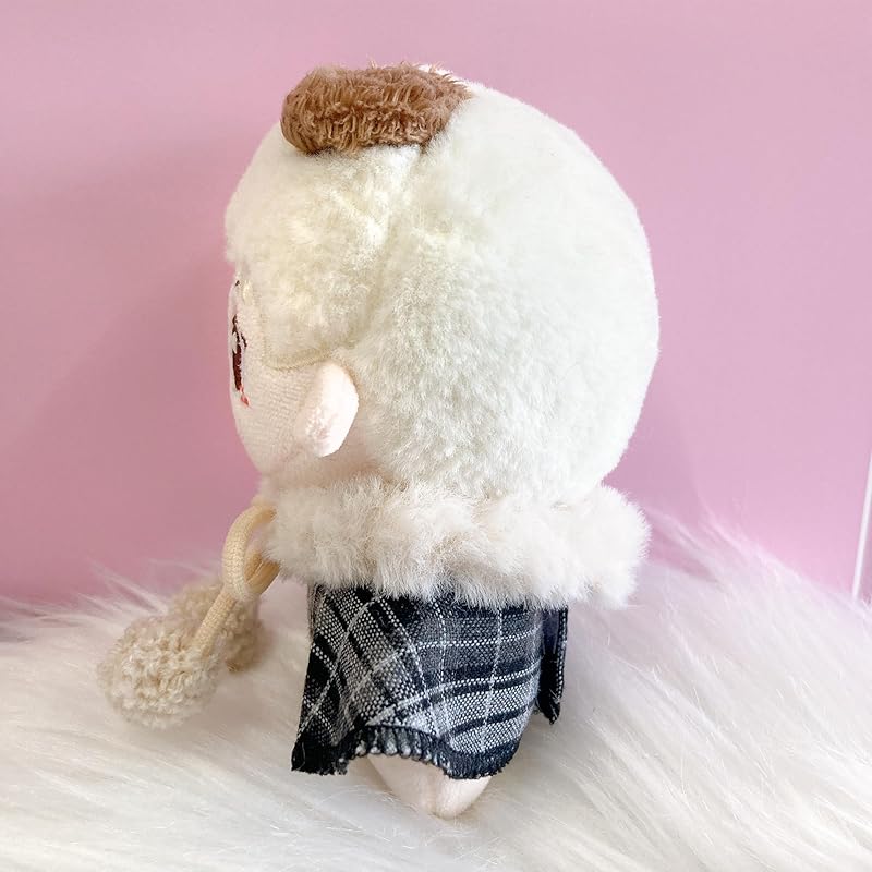 10cm Plush Clothes, Checkered Fur Cape, Black, Plush Clothes, Kigurumi Accessories, Otaku Activities, Doll Mascot, Kpopdoll Costume [Used]