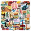 50Pcs Travel City Landscape Cartoon Graffiti Sticker Suitcase Waterproof Sticker