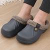Fashion Comwarm Men Clogs Slippers Winter Warm Garden Shoes Non-Slips Waterproof Slippers Male Soft Fuzzy Slides Fur Clogs Plush Slipper