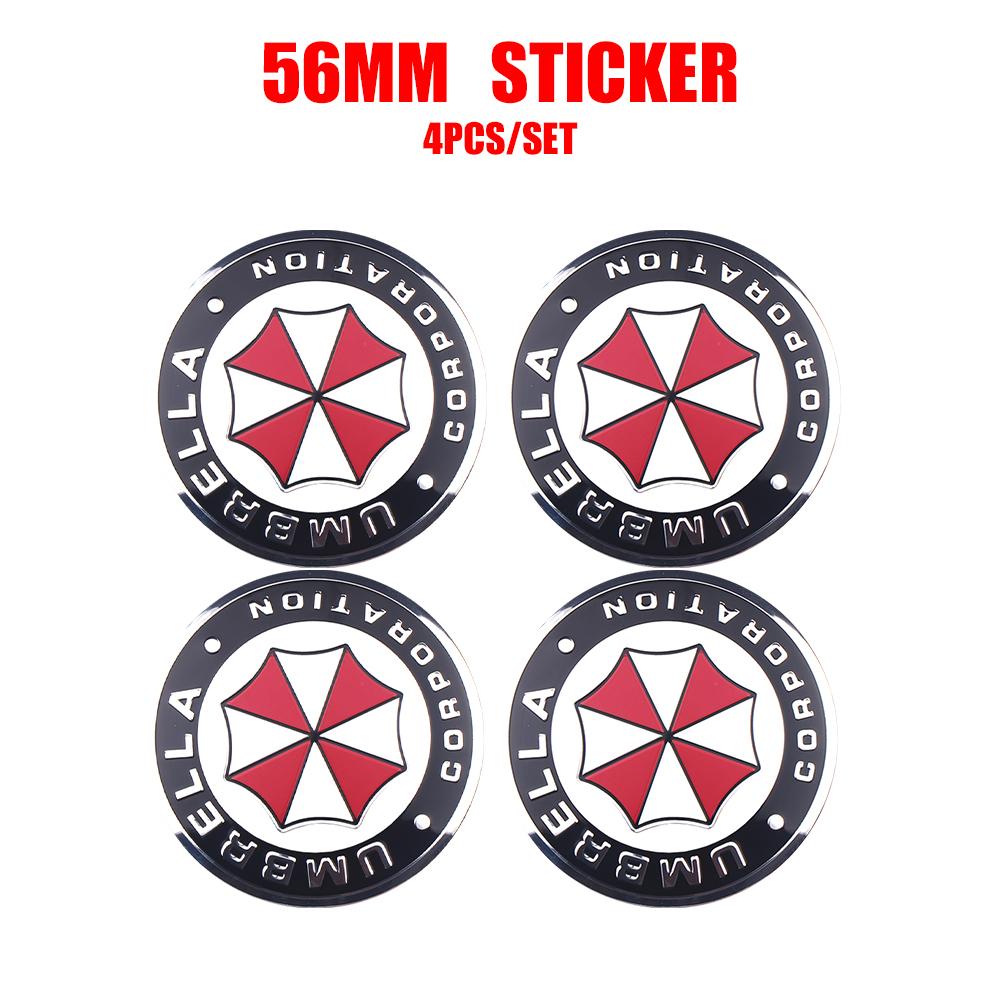 RE14PCS 56mm Umbrella Corporation Emblem Car Wheel Center Cover Sticker Auto Hub Caps Decal Accessories For Toyota Renault Volvo