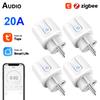 20a Zigbee Smart Plug Eu Smart Socket Wireless Outlet With Power Monitoring Timing Function Voice Control Via Alexa Google Home
