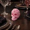 3D Printed Rose Skull Figurine, Durable Plastic Gothic Skull Flowers Sculpture with Detailed Petal And Bone Texture, Matte Finish Halloween Decor Gift